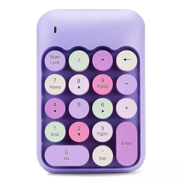 Imagem de Teclado e Mouse Sem Fio Kit 2.4G Wireless com Mousepad (Teclado 18 Botões Roxo)