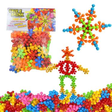 Imagem de Brinquedo de Montar Crie e Brink Estrelas Educativo Pedagógico 80 Peças