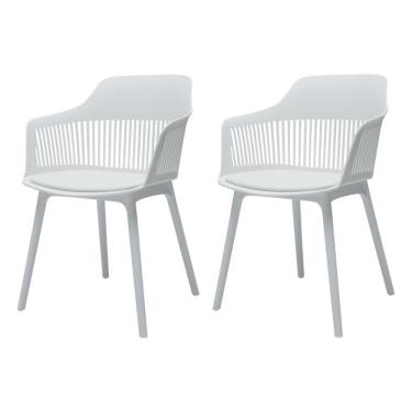 Imagem de Kit 2 Cadeiras Polipropileno Marcela Branca Cozinha Jantar