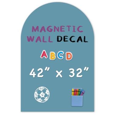 Imagem de YOUNGJQ Decalque magnético de parede, quadro-negro magnético para parede 106,7 x 81,3 cm, papel de parede adesivo para sala de jogos (Celadon)