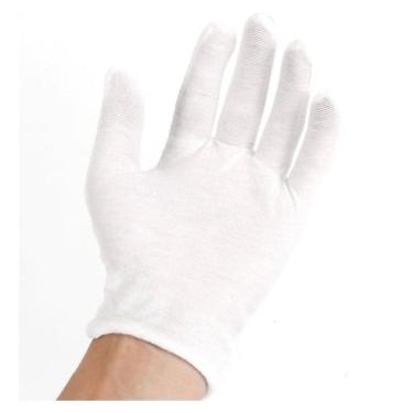 Imagem de Luva Branca Fanfarra Garçon 100% Algodão Alergia  05 Pares 