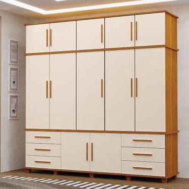 Imagem de Guarda Roupa Casal Londres 5 Portas Ambiente Freijó Off White – Luapa Móveis
