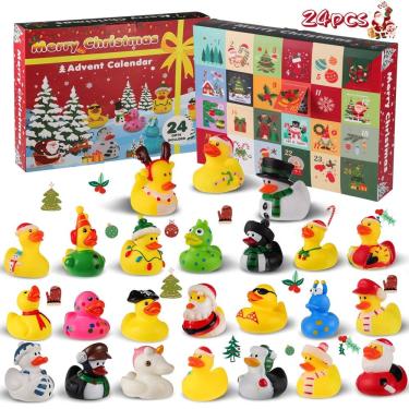 Imagem de Calendário do Advento Prudiut 2024 Kids Christmas Rubber Ducks
