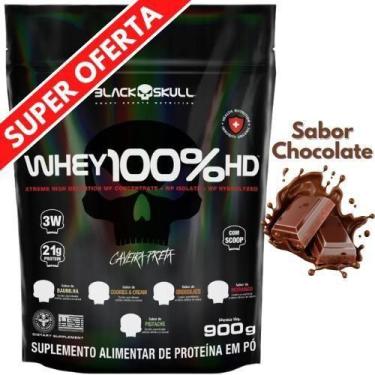 Imagem de Whey Protein 100 HD Pure 900g BLACK SKULL Isolado Hidrolisado Concentr