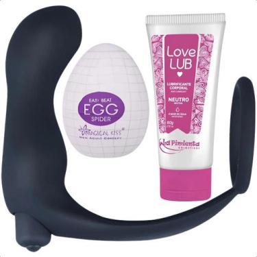Imagem de Kit Sex Shop Masculino Gel Lubrificante, Masturbador e Estimulador Ret