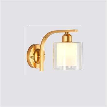 Imagem de Luminária de parede moderna, luminária de parede LED decorativa, luminária de ferro para leitura noturna ao lado da escada, luminária de loft em V, luzes de parede, bola de vidro, dourado e