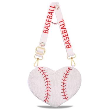 Imagem de Bolsa esportiva com contas para mulheres, beisebol, futebol, tiracolo, dia de jogo, bolsa de ombro, futebol, beisebol, mãe, presente para fãs, Multicor, Estilo C