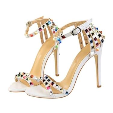 Imagem de Sandália decorada com Spikes em Diamantes (Branco, BR, Adulto, Numérico, 36, Padrão)