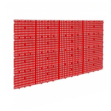 Imagem de Painel de Ferramentas Perfurado Modular 118x69 + 72 Ganchos Pegboard Organizador Oficina Parede(Vermelho)