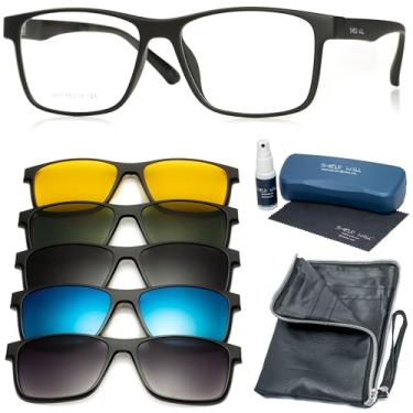 Imagem de Shield Wall, Armação Óculos 5 Em 1 Grau Quadrado Masculino Pequeno Grande Cor:Médio Esportivo