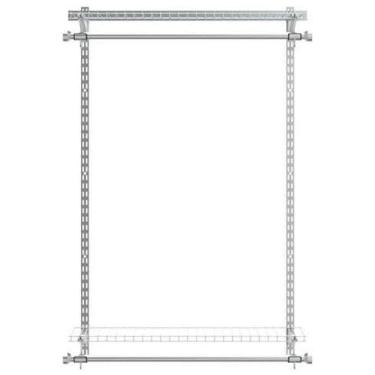 Imagem de Kit Closet Aramado 1,3 Metros com Prateleiras Expansíveis e Hastes Telescópicas Personalizável Rubbermaid em Titânio