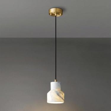 Imagem de Lustre Mini Luminárias Pendentes Banheiro Mármore Teto Luminária Pendente Branco Alabastro Vidro Pedra Iluminação Lustre Nórdico Moderno para Quarto Cozinha Ilha Sala de Jantar Corredor, Ver