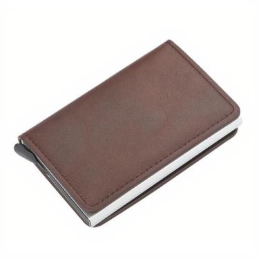 Imagem de Carteira de couro PU RFID minimalista para homens/mulheres - Lightbek 