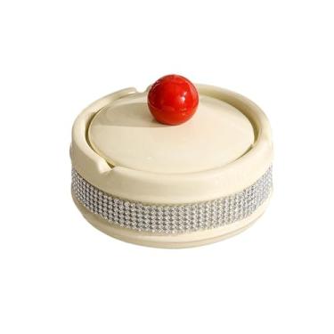 Imagem de Cinzeiro cinzeiro de cerâmica com tampa, cinzeiro artesanal de mesa, bandeja de cinzas para fumar à prova de vento para escritório, casa, mulheres, homens, decoração de mesa de festa cinzeiros