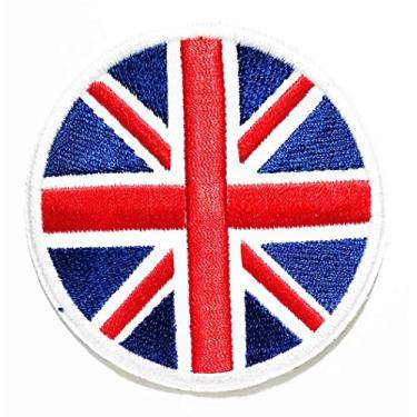 Imagem de Emblema bordado da bandeira da Inglaterra do Reino Unido da Grã-Bretanha com emblema bordado com aplique de ferro na costura logotipo emblema emblema emblema jaqueta jeans jaqueta camiseta chapéu polo