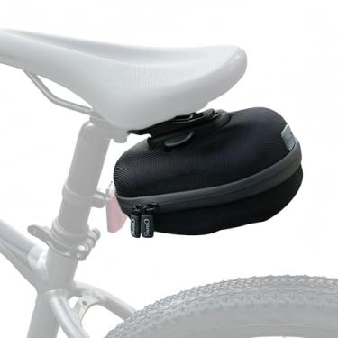Imagem de SUKOUSRAM Bolsa para selim de bicicleta, impermeável, bolsa de armazenamento de assento de bicicleta com design de montagem magnética de liberação rápida para bicicletas de estrada