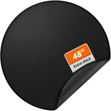 Imagem de Tapete de fogueira resistente de 122 cm para fogão solo fogueira: tapete redondo à prova de fogo sob a grade protetor de almofada de lareira interna com isolamento térmico para decks, pátios, grama