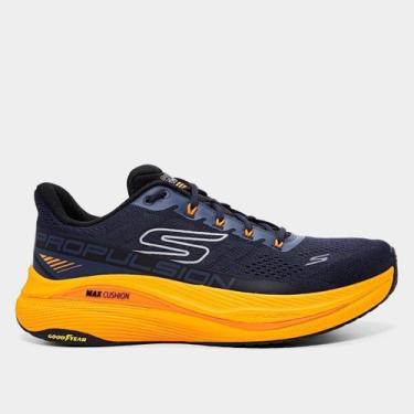 Imagem de Tênis Skechers Max Cushioning Propulsion Masculino, Preto, Amarelo, 41