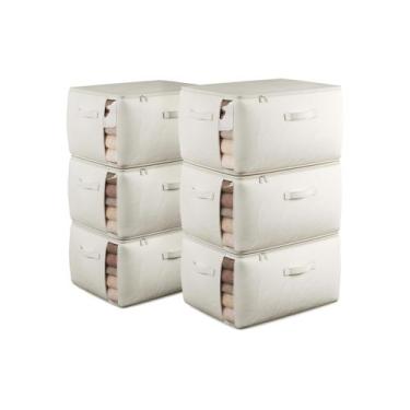 Imagem de Sacos de armazenamento de roupas TomVista Canvas 70L, pacote com 6 uni