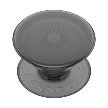 Imagem de PopSockets Aderência de telefone à base de plantas com suporte expansível, aderência adesiva, ecológica - preto translúcido