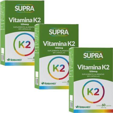 Imagem de Kit 3X Supra Vitamina K2 - 500mg 60 Cápsulas - Herbamed-Masculino