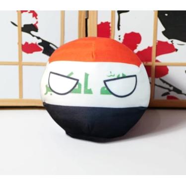 Imagem de GANGKJDS 7.9" 3.9" Orange Plush National Flag Ball (Iraqi National Football Team), 1 Set of 1 Piece, 20cm (7.9in, 3.9-inch), 222g