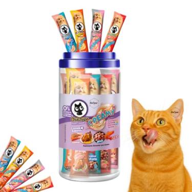 Imagem de Petisco Cremoso para Gatos Chuchups Churu Truly Wanpy Pote com 24 Unidades de 15g Textura Cremosa, Alta Palatabilidade e Hidratação Sabores Salmão, Frango, Atum e Frango com Atum