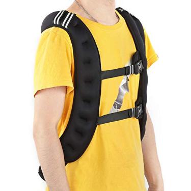 Imagem de SPYMINNPOO Colete Ponderado, Colete de Peso Preto de 10,3 Kg Ajustável Com Tiras Ampliadas para Treinamento de Cardio e Fitness de Treino de Força, Feita de Material Elástico Premium, Contém Grânulos de Ferro