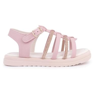 Imagem de Sandália Infantil Menina com Tiras Brilhantes Moda Princesa Leve Confortável, 20 a 34 (8079-4tiras-rose-22)