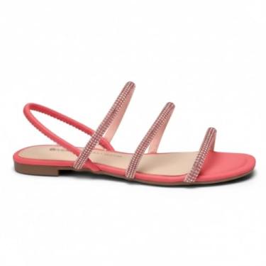 Imagem de Sandalia Rasteira Feminina Tiras Stras Elastico Dakota Z9691