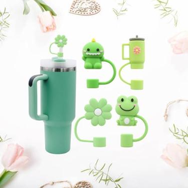 Imagem de Lindo conjunto verde 10 mm 1 cm tampa de palha reutilizável para copo Stanley