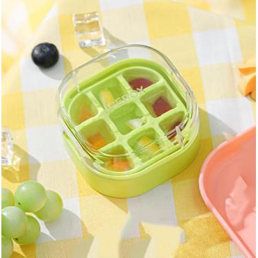 Imagem de Cavities Mini molde de bloco de gelo com caixa reutilizável para freezer, bandeja portátil de fabricação de gelo de grau alimentício, pressione para liberar para suco de água com gás, café gelado