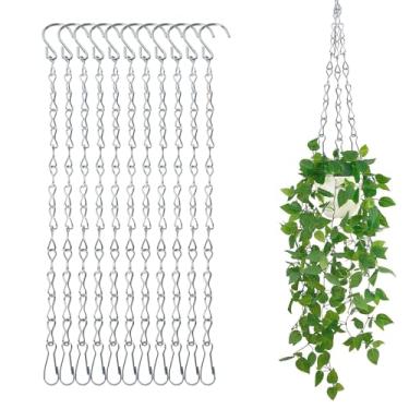 Imagem de Pacote com 12 ganchos de jardim para alimentadores de pássaros, plantadores, lanternas e decorações, corrente pendurada