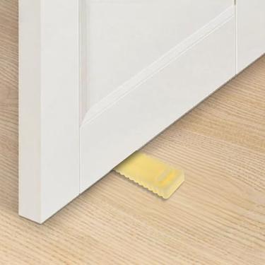 Imagem de Generic 1 peça de cunha de porta empilhável PVC amarelo 9,5 x 4 x 1,4 cm