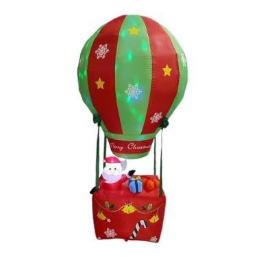 Imagem de Esquirla Decoração de Natal inflável com plugue UE, à prova de vento, adereços fofos e inovadores, decoração de balão de ar quente com luzes LED embutidas