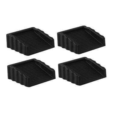 Imagem de Kuntesetty 4 Peças de Batente de Porta, Suporte de Porta, Cunha de Porta, de Porta, Montagem Simples, Proteção de Piso E Parede, Borracha Adequada para Qua, Preto, Tamanho real