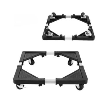 Imagem de Suporte Para Geladeira Com Rodinha Suporte Para Maquina De Lavar Roupa Com Rodinhas Ajustavel Inox Grande Capacidade 200kg