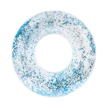 Imagem de Boia Redonda 70cm Transparente Com Glitter Adulto Piscina Praia Inflavel Elegante E Atraente Adequado Para Piscinas Internas Praias Ao Ar Livre Festas E Encontros CelebraçõEs Festivas(Azul)