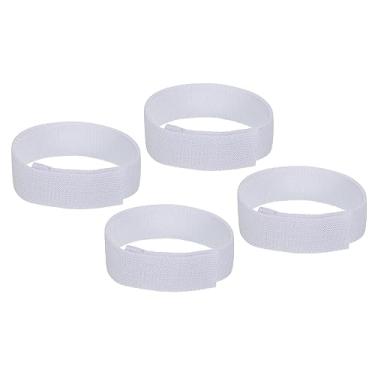 Imagem de Alças para botas, pacote com 4 calças elásticas de poliéster, blusas com tiras no tornozelo, faixas de perna com gancho e laço para caminhadas, pesca, caça, 30 cm, branco