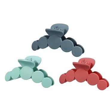 Imagem de Generic 3 garras de cabelo de plástico, grampos de cabelo, presilhas de cabelo para mulheres, azul cinza, azul lago, rosa escuro, 10 x 4 cm x 4 cm