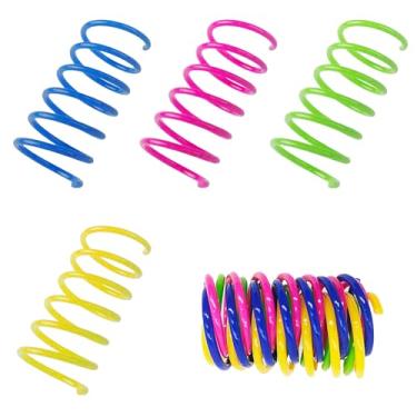 Imagem de Bestac Molas helicoidais para gatos – Pacote com 4 brinquedos interativos resistentes para caça, mordida e exercício, brincadeiras internas/externas