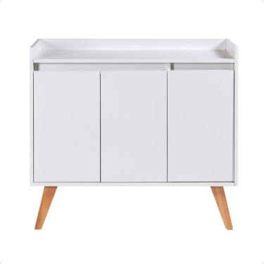 Imagem de Aparador Buffet 90cm Retro Mdf Branco Madri - On Móveis