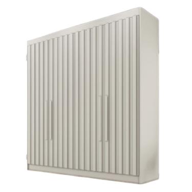 Imagem de Guarda Roupa 4 Portas Potente Com Espelho 100% Mdf Off White