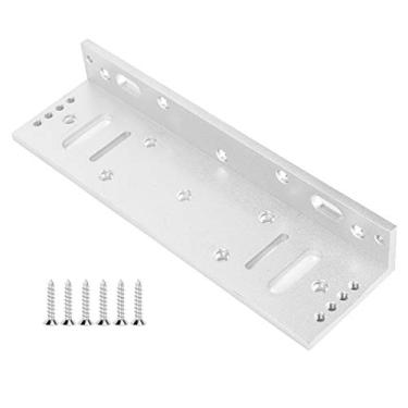 Imagem de ZAWELIYO Suporte de Porta Em Forma de L Com Fechadura Magnética de Liga de Alumínio, Suporte Resistente para Porta Corta-fogo, 500Kg para de Madeira - Cor Branca, 26,9X7,6Cm - Adequado para Uso