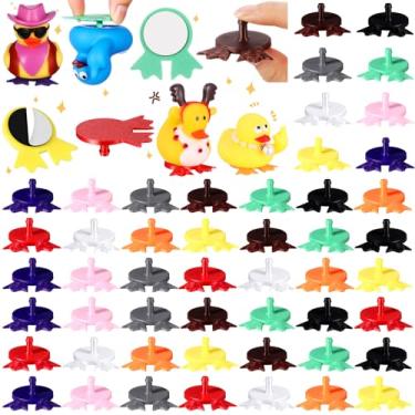 Imagem de Wesiti 50 peças de plugue de pés de pato suporte autoadesivo de borracha para impressão 3D para exibição fixa painel de carro acessórios de banho, patos de borracha não incluídos