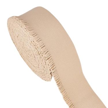 Imagem de BENECREAT Faixa elástica com acabamento em renda Burlywood de 2 metros, faixa elástica de costura de poliéster de 6 cm de largura, alta elasticidade para cintas, calças, roupas e artesanato, faça você
