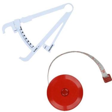 Imagem de Kit Avaliacao Fisica Medir Gordura Corporal Fita Metrica Imc Adipometr