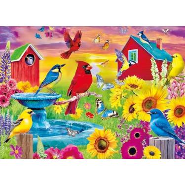 Imagem de Quebra-cabeças de 500 peças para adultos - Quebra-cabeças - Pássaros canoros na fazenda