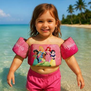 Imagem de Boia de Braço Colete Infantil para Nadar Praia Piscina Estampa Princes