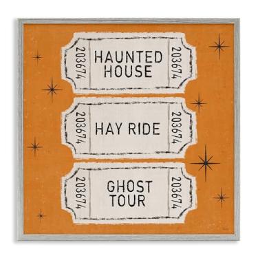 Imagem de Stupell Industries Arte giclée emoldurada cinza Wee Bit Wicked Tickets, design por Veronique Charron, 17 x 17